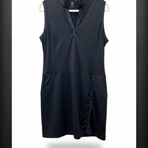 Black Casual or Golf Dress with Studded Detail